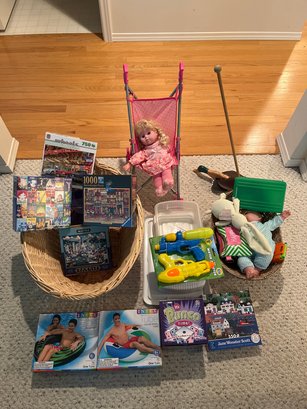 RM4 Lot Of Puzzles, Childrens Toys, Water Shooters, Baby Dolls Baskets, Fold Up Play Mat