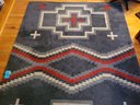 R5 Area Rug In Shades Of Gray And Red And Anti-skid Floor Protector