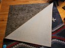 R5 Area Rug In Shades Of Gray And Red And Anti-skid Floor Protector