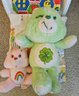 R8 Lot To Include Four Carebear Stuffiness And Doll Seat Carrier