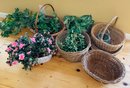 Rm1 Collection Of Baskets, Some With Faux Florals And Leaves