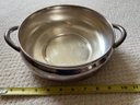 R5 Oil Flame Silver Plate Chafing Dish, Glass And Silver Plate Casserole Dish, Expandable Trivet, And Two Ser