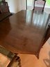 R2 Vintage Ethan Allen Dining Table With Table Protector , Two Leaves And Six Chairs
