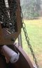RM 5 Vintage Victorian Metal And Wood Hanging Light With Chain