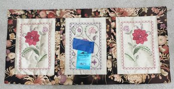 Handmade Embroidered Floral Quilt