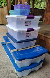 R0 Plastic Storage Bins With Lids, Various Sizes