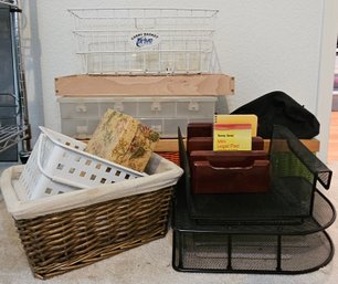 R1 - Assorted Desktop Organizers, Baskets, And Other Storage Containers.