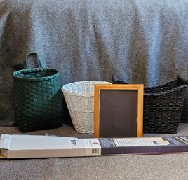 R7 - Assorted Baskets, Window Shade, And Picture Frame