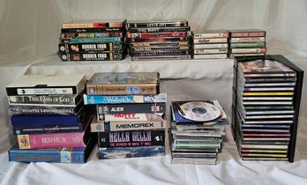R7 Entertainment Collection Of VHS, Cassettes, CDs, And DVDs
