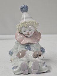 BNH Lladro 'Pierrot With Puppy' Porcelain Figurine