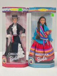 BNH Vintage Barbie Mattel Collector Edition Dolls Of The World Peruvian Barbie 1998 And Chilean Barbie 1997