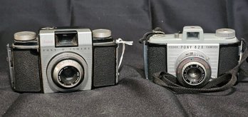 R5 Vintage Kodak Pony 828 1949-59 Film Camera And Kodak Pony II 1957-62 Film Camera