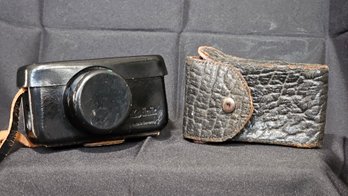 R5 Vintage Leather Case For Kodak Instamatic 500 And What Appears To Be A Vintage Leather Cigarette Case