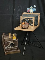 R5 Two Vintage Style Folding Camera Birdhouses