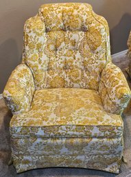 R7 Vintage Yellow Floral Accent Chair