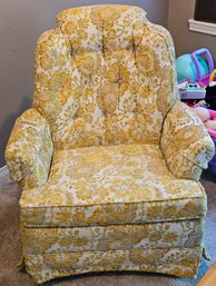 R7 Vintage Yellow Floral Accent Chair