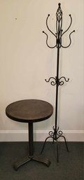 R9 Metal Coat Rack And Round Side Coffee Table