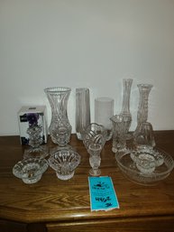 Mikasa Vase, Assortment Of Vases, Candle Holders, Bowl
