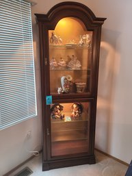 Curio Wooden Cabinet With Glass Shelves