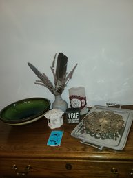 John Dunlap Bowl, Platter, Candle, Faux Flower Decor, Pot Holder