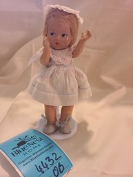 Vintage 8in Doll Co. Doll With Clothes And Stand