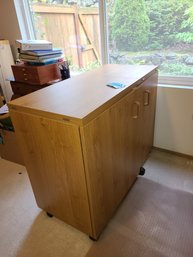 Folding Sewing Table And Sewing Supplies