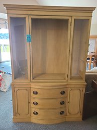 Vintage Drexel Wood Cabinet Measuring About 48in X14in X72in. It's Missing The Glass On The Middle Door And Sh