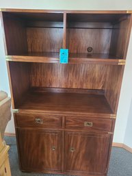 Thomasville Wood Cabinet. Includes 2 Pieces. Bottom Piece Measures About 36in X18in X29in And Top Pieces Is 31