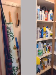 Cleaning Supplies, Iron And Ironing Board, Brooms And Dust Pan, Aprons, Dusters, Mop, Hanging Organizer With V