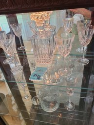 Christopher Stuart Wine Glasses Made In Italy, Decanters Possibly Crystal And Two Champagne Glasses.