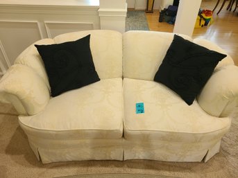 Loveseat Perfection Brand With Two Decorative Pillows. Measures About 64in X38in X30in.