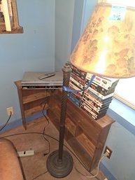 VHS And DVD Player, Various Movies And Lamp