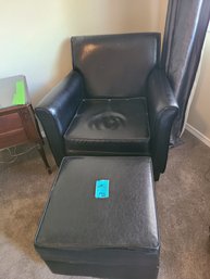 Leather Chair And Ottoman With Storage