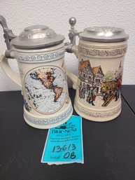 2 Beer Steins Made In West Germany About 7in Tall
