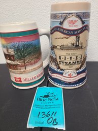 2 Miller High Life Beer Steins One Is 7in Tall And It Comes With Certificate Of Authenticity And The Other Is