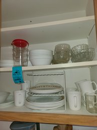 Corelle Plates, Bowls, And Cups, Various Storage Containers, Glass Bowls