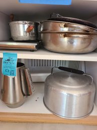 Roasting Pans 12inx16in, Vintage Electric Cooker, Manual Mash Potato Pan, Metal Pitcher And Plastic Storage