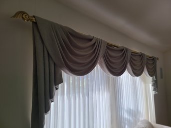 Curtains And Curtain Rods Various Sizes And Styles.