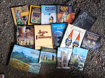 Various Books Including National Geographic, The Far Side Gallery, Gnomes, Stonehenge, And More