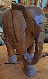 Antique African Wood Carved Elephant.