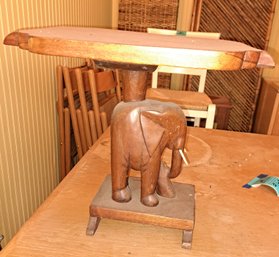 Wood Carved Elephant Stool.