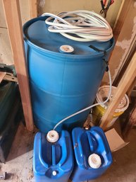 Water Tank With Hose And Two 5gal Water Containers