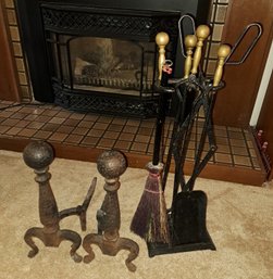 Fireplace Tools And Log Holder