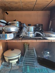 Wonderware Waterless Cookware From 1960.Pots And Pans, Blender Base, Vintage Slow Cooker, Plate Stacker, Vases