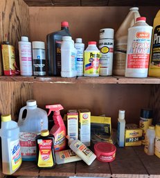 Various Car Care Supplies, Cleaning Supplies, Tire Pump, Coolant, Oil, Oil Filter, Air Filter