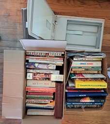 Various Books, File Folders, And Scanner