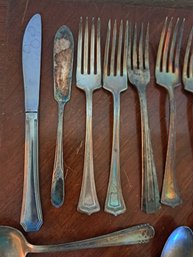 Probable Silver Platted Utensils And Dorothy Thrope Glasses