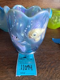 Fenton Koi Fish Opalescent Vase