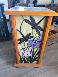 Stained Glass Side Table With Light Inside