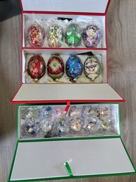 Joan Rivers Egg Shaped Christmas Ornaments